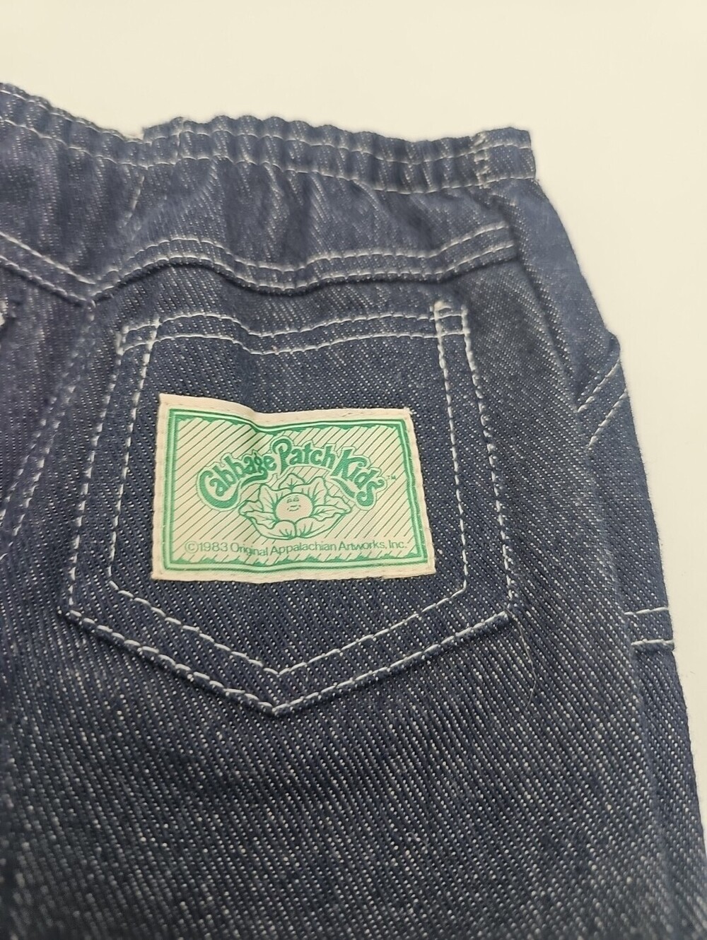 Vtg 1983 Cabbage Patch Kids Doll Denim Clothes Set of 2 Shorts & Bubble Rom.